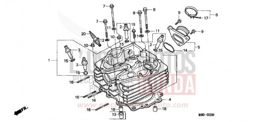 CYLINDER HEAD NX650V de 1997